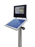 Solar cell spotlights use solar energy separately with a white floor. photo