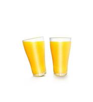 glass of fresh orange juice isolated on a white background photo