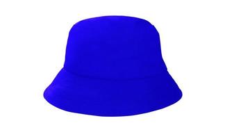 blue bucket hat isolated on white photo