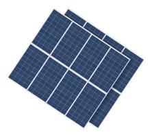 Photovoltaic solar cell panels isolated on white background. Environmental theme. Green energy concept. photo