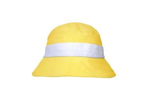 yellow bucket hat isolated on white photo