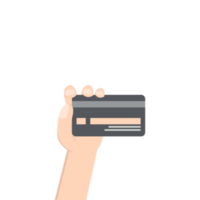 mano que sostiene la factura de pago de la tarjeta de crédito png