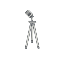 tripod using microphone podcast day setup png