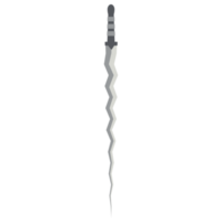 sword zigzag long keris one handed two side sharp swords knight weapon png