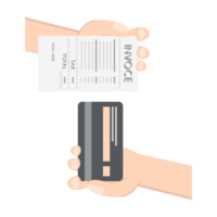 hand holding credit card pay bill png