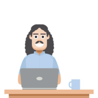 man playing laptop work from home png