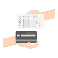 hand holding credit card pay bill png