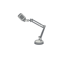 tripod using microphone podcast day setup png