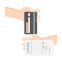 hand holding credit card pay bill png