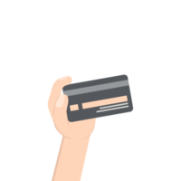 mano que sostiene la factura de pago de la tarjeta de crédito png