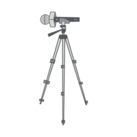 tripod using microphone podcast day setup png