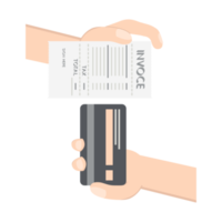 hand holding credit card pay bill png