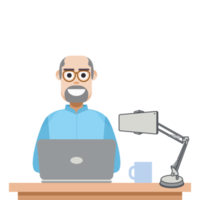 man playing laptop work from home png