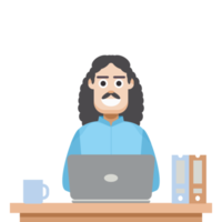 man playing laptop work from home png