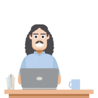 man playing laptop work from home png
