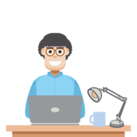 man playing laptop work from home png