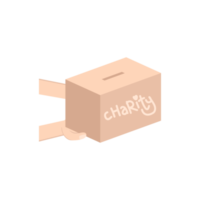 caja de donación de caridad de mano png