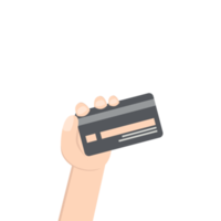 hand holding credit card pay bill png