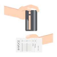 hand holding credit card pay bill png