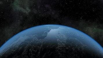 el planeta tierra gira en el cielo estrellado - bucle video