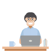 man playing laptop work from home png