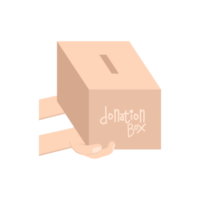 hand holding charity donating box png