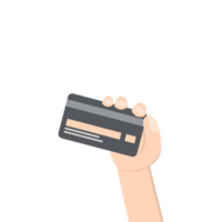 hand holding credit card pay bill png