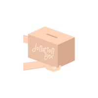 hand holding charity donating box png