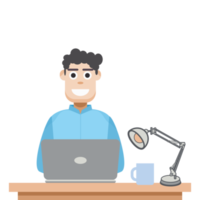 man playing laptop work from home png