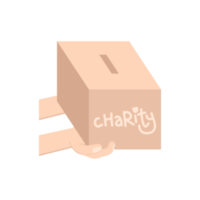 caja de donación de caridad de mano png