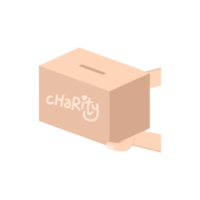 hand holding charity donating box png