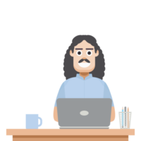 man playing laptop work from home png