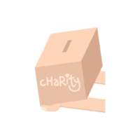 hand holding charity donating box png