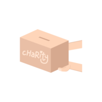 hand holding charity donating box png