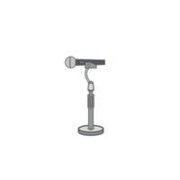 tripod using microphone podcast day setup png