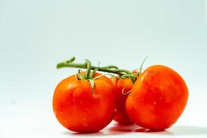 tometoes isolate on white background. bunch the red tometos isolated in white background its fresh nutritious and citrious photo
