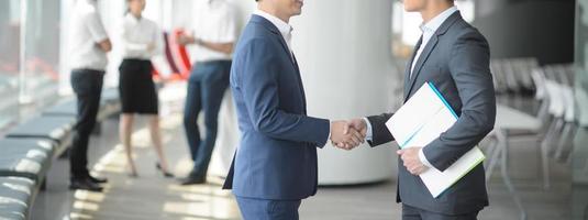 Trusted handshake of business partners photo