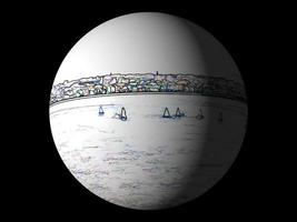 Digital Illustration Seascape Circle Background photo