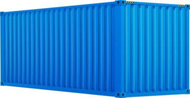 Bright blue cargo container png