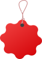 Red textured sell tag png