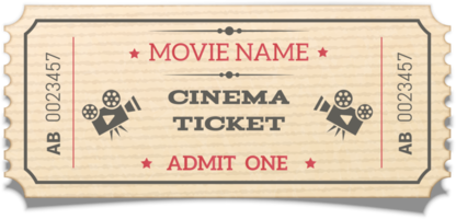 Retro movie ticket png
