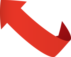 Red ribbon  arrow sticker png