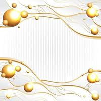 White and Gold Abstract Liquid Wave Background vector