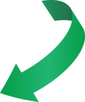 Green ribbon  arrow sticker png