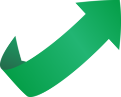 Green ribbon  arrow sticker png