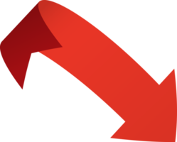 Red ribbon  arrow sticker png