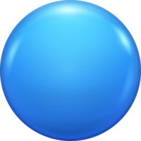 Blue  Blank Circle Button Badge png