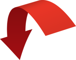 Red ribbon  arrow sticker png