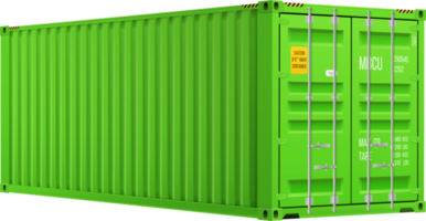 contenedor de carga verde brillante png
