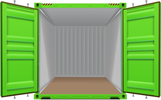 contenedor de carga verde brillante png